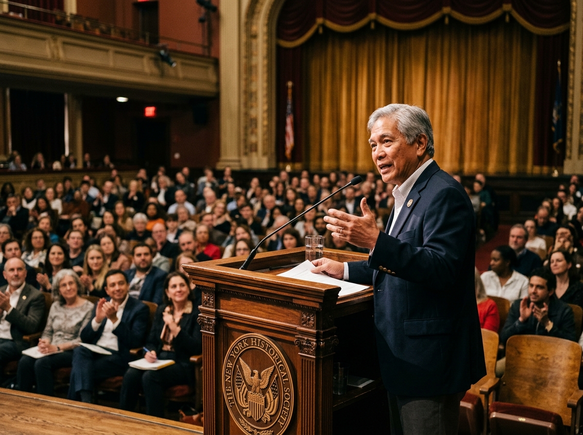 Keynote address by historian Fred Gutierrez at Historical Society Auditorium